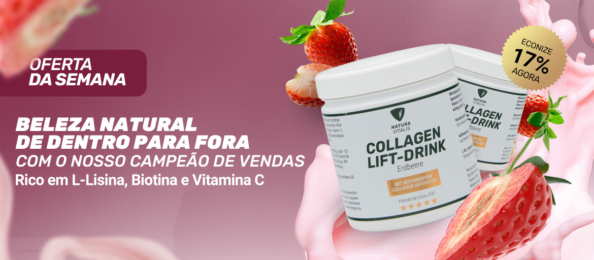 Collagen Lift Drink com L-Lysine - Morango (300 g)